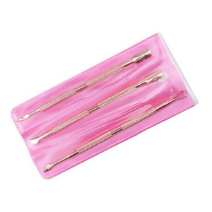 Kit de Manucure Professionnel 3 Pièces en Acier Inoxydable Rose Doré pour Soin des Ongles, Repousse-cuticules et Dissolvant de Gel – Marque Privée - Product Image 3