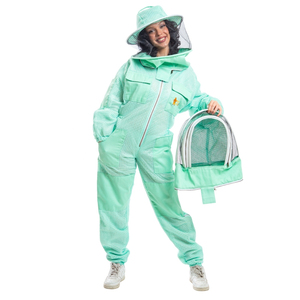 Combinaison d'apiculture à double voile, voile en maille ventilée à 3 couches et voile rond, poignets élastiques, plusieurs poches, avec options OEM ODM - Product Image 4