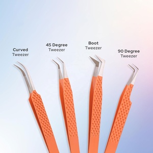 Pince à épiler pour cils, isolation à 45 degrés, en acier inoxydable, pour extensions de cils, outil professionnel pour extensions de cils - Product Image 3