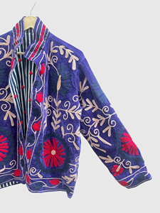 Veste en lin brodée de fleurs, col montant, manches longues, style Prairie Chic, vêtements de printemps pour femmes - Product Image 4
