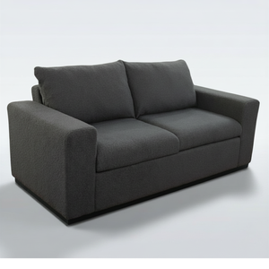 Canapé deux places en tissu moderne avec structure en bois, dossier rembourré et accoudoirs droits pour salon - Product Image 3