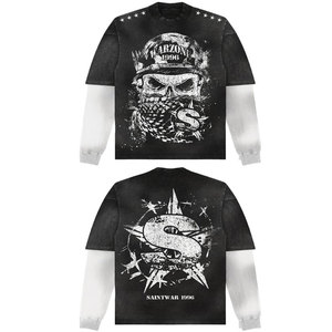 YOUR BRAND Men's <b>Long</b> <b>Sleeve</b> <b>Black</b> <b>T</b>-<b>Shirt</b> Sublimation Print Street Style O-Neck Regular Fit Breathable Polyester Top - Product Image 2