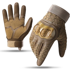 Guantes de Carreras de Cuero Completos con Agarre Hexagonal Antideslizante para Uso en Exteriores, Unisex, con Cierre de Velcro - Product Image 1