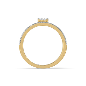 แหวนหมั้นเพชรทรงลูกแพร์ ทอง 18K สไตล์โรแมนติกสำหรับผู้หญิง - Product Image 3