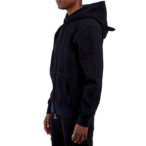 Sweat à capuche zippé intégral en coton épais, coupe oversize, double couche, style vintage streetwear, avec cagoule intégrée, logo personnalisé, vente en gros - Product Image 2