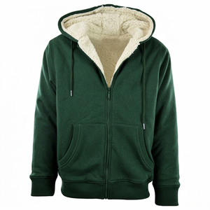 Custom Logo Print 420 Grams Zip-Up Hoodies High Quality Heavyweight Cotton Fleece Oversized Zipper Hoodies - Product Image 3