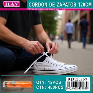 Laccio per scarpe Ilan 120 cm bianco per sneakers - Product Image 3