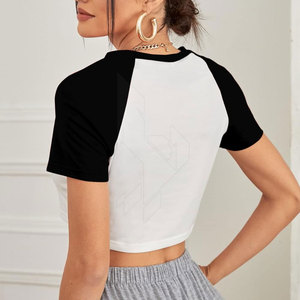 Hot Sale Summer Women's Crop <b>Top</b> T-Shirts High Quality Eco-Friendly Quick Dry Breathable Anti-Wrinkle Anti-UV 100% Cotton Jersey - Product Image 3