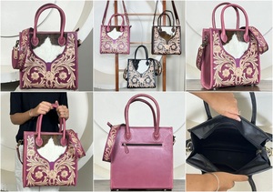 Sac fourre-tout en cuir véritable fait main, design de luxe, best-seller, sac à main en cuir de vachette, sac à bandoulière pour cowgirl - Product Image 2