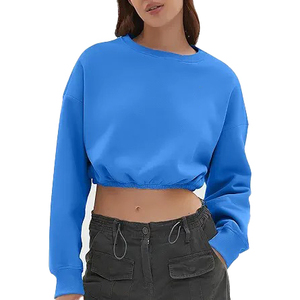Sudadera Corta para Mujer al por Mayor, Personalizada, Holgada, de Forro Polar, Cuello Redondo, Estilo Casual Urbano, Ropa de Gimnasio y Entrenamiento - Product Image 1