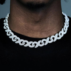 Star Dust 14K oro de lujo GRA certificado VVS Moissanite collar diamante personalizado Hip Hop cadena cubana para hombres joyería fina regalo - Product Image 4