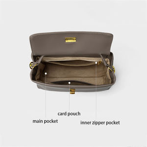 Wholesale Custom Vintage Fashion Lady Button Single Strap Genuine <b>Leather</b> Crossbody <b>Messenger</b> Shoulder <b>Bag</b> for Women Portable. - Product Image 3