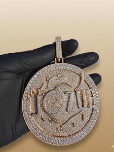 Colgante de Moissanita con Letra Inicial Personalizada en Disco Redondo para Hombre y Mujer, Plata de Ley 925, Joyería Fina, Colgantes y Dijes - Product Image 4