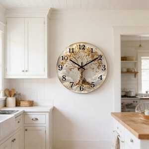 Large <b>Modern</b> Resin Analog Quartz <b>Wall</b> <b>Clock</b> Snowflake Pattern Antique Design Living Room Single Face Christmas Battery Powered - Product Image 2