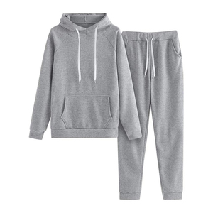 Great Quality Breathable Casual Hooded Polyester/Cotton Sweatsuit <b>Women</b> Autumn Winter Tracksuit Two Piece Set Loungewear - Product Image 6
