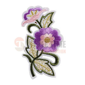 Badges brodés de fleurs, design coloré au fil, avec support thermocollant pour vêtements, sacs et accessoires - Product Image 5