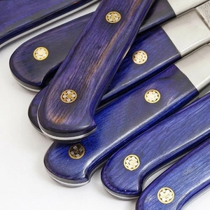 Ensemble de couteaux de cuisine en acier au carbone, 5 pièces, forgés à la main, manche en bois, durables, multifonctionnels, pour un usage quotidien - Product Image 4