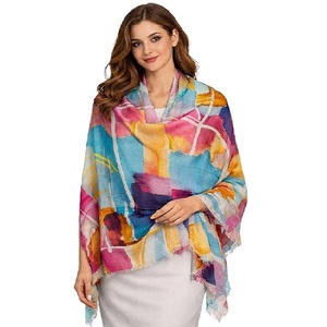 Écharpe élégante en soie modal à imprimé numérique pour femme, châle de luxe doux et de créateur, élégant pour toutes les occasions - Product Image 1