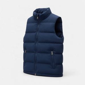 OEM Custom Logo <b>Winter</b> Solid Outdoor Men's <b>Quilted</b> Puffer Down Gilet Freestyle Streetwear Warm Puffer Vest For Men - Product Image 4
