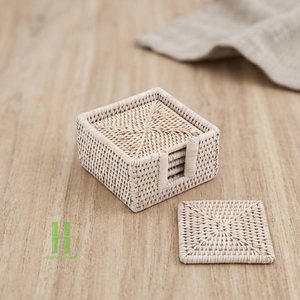 Top Selling Handmade Bohemian Rattan 10mm Natural Woven Eco-Friendly <b>Heat</b> Resistant Drink <b>Coaster</b> Set Cup Mat Home Kitchen Table - Product Image 5