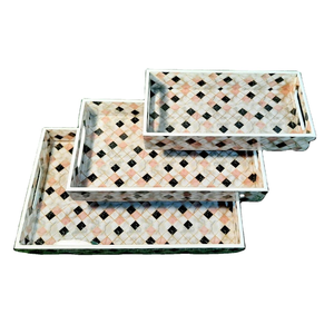 Bandeja de Servicio Rectangular con Diseño Esmaltado para Regalos Navideños, Uso en el Hogar, Hoteles y Restaurantes, por blossom craft india - Product Image 1