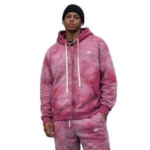 Sudadera con capucha para hombre Y2K personalizada unisex de felpa con cremallera, lavado ácido, OEM, de algodón 100% de alto gramaje, efecto desgastado, conjunto de sudadera con capucha y pantalón de chándal para hombre - Product Image 1
