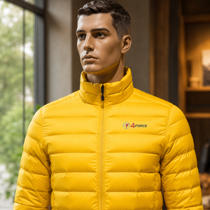 Veste d'hiver pour homme 4FORCE, jaune, en duvet, col montant, fermeture éclair, coupe-vent, décontractée, couleur unie, veste en duvet classique - Product Image 5