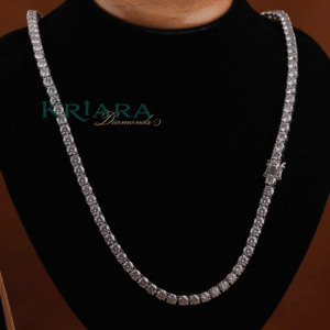 Lab Grown Diamond 18K Gold Plated Rhodium Plated <b>Chain</b> Necklace S925 <b>Silver</b> Channel Setting Unisex Luxury Wedding <b>Box</b> <b>Chain</b> - Product Image 5