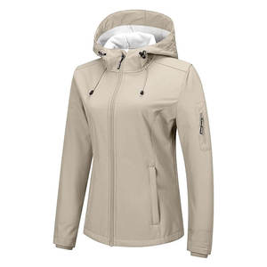 Chaqueta cortavientos con forro polar para mujer, ligera, resistente al agua y cálida, con capucha, para viajes y uso diario. - Product Image 3