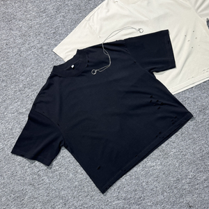 T-shirt à manches longues en coton épais pour homme, coupe oversize et courte, effet vieilli, personnalisable avec impression photo, style streetwear TITAN TREAD WEAR - Product Image 5