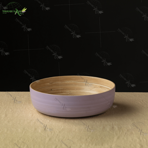 ชามไม้ไผ่แบบหมุนเป็นมิตรต่อสิ่งแวดล้อมสำหรับเสิร์ฟสลัดผลไม้เครื่องครัวดีไซน์คลาสสิกเครื่องใช้บนโต๊ะอาหารงานแฮนด์เมดสไตล์เวียดนามสำหรับงานปาร์ตี้ - Product Image 2
