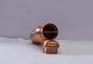 Modern 500ml Copper Water Bottle Easy Grip Metal Lid Direct Drinking <b>Thermal</b> Feature Matt Polish Finish Customizable Back School - Product Image 4