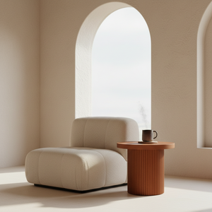 Mesa Auxiliar de Diseño Moderno, Mesa de Centro con una Sola Pata, Color Marrón Claro, Mueble de Hogar de Lujo y Duradero, Color Dinámico - Product Image 2