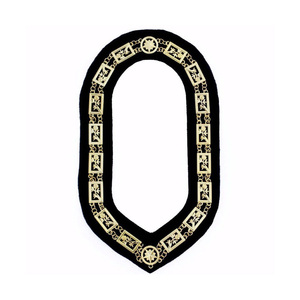 Collier de cérémonie du Rite écossais en velours noir avec emblème croix dorée, Régalia maçonnique formelle toutes saisons - Product Image 1