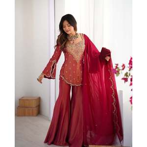 ชุดปักลายสำหรับผู้หญิงชุดสวมใส่ด้านบนล่างและชุด dupatta - Product Image 1