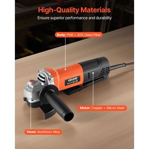 Meuleuse d'angle électrique haute vitesse 4-1/2 pouces, 8 ampères, 12000 tr/min, 230 degrés réglables, outil électrique filaire - Product Image 5