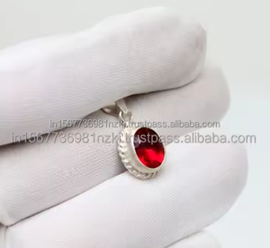 Pendentif rouge rubis en argent Sterling 925 massif naturel pour femmes pendentif en argent Boho fait à la main en pierres précieuses cadeaux pour les bijoux de la mère - Product Image 2