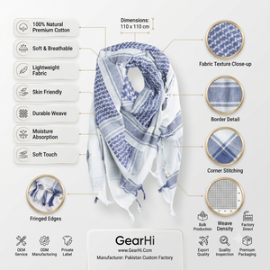 Shemagh Head Wrap Arab Head Wrap Custom Shemagh Bulk Shemagh Soft Cotton Traditional Scarf OEM Shemagh - Product Image 1