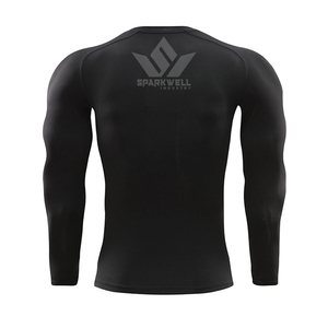 Men's 2 Piece Compression Workout Set Long Sleeve Compression Shirt Full Length Leggings Quick Dry Breathable Activewear - Product Image 4