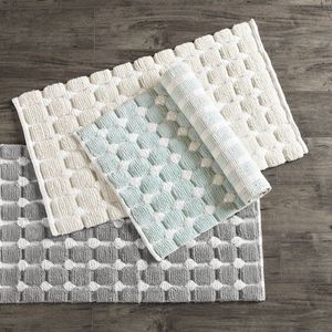 Tapis de sol de salle de bain antidérapant en mousse à mémoire de forme à rebond lent, absorbant l'eau, texture coton galet, pour maison et hôtel modernes - Product Image 6