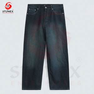 Jeans en denim noir décontracté pour homme sur mesure, pantalon décontracté à jambe droite en denim de coton de qualité supérieure, pantalon streetwear, OEM ODM - Product Image 4