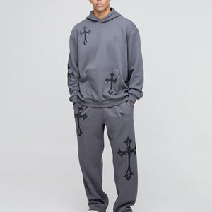 Survêtement de jogging pour homme, sweat-shirt et pantalon de survêtement, grandes tailles, hiver, adulte, personnalisable - Product Image 1