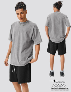 Summer Casual Acid Wash Men's Shorts <b>Set</b>-100% Cotton Quick Dry OEM Service Wholesale Price Regular Size - Product Image 3