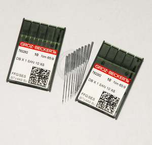 Aiguilles de machine à coudre à point droit industrielles Groz-Beckert DBx1 SAN 10 taille 65/9 DB01 pour tissus tricotés fins et délicats - Product Image 2