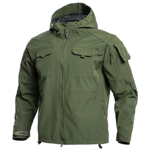 Veste de pêche tactique pour hommes, imperméable, coupe-vent, à capuche, softshell, doublée de polaire, pour la chasse en plein air - Product Image 2