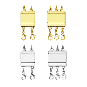 Hot bán nhiều lớp từ vòng cổ và vòng đeo tay móc cài với tôm hùm <span class=keywords><strong>Clasp</strong></span> đóng cửa 2-3 hàng hình vuông 14K mạ vàng - Product Image 1