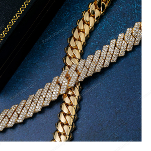 10MM 22 Inches Elegant Iced Cuban Link Rose/Yellow/White <b>Gold</b> Plated 925 Sterling Silver <b>Extended</b> Clasp <b>Chain</b> Hip Hop Thick - Product Image 3