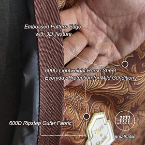 Couverture pour cheval sans rembourrage, imperméable et respirante, pour le printemps et les temps cléments, avec doublure anti-frottement en polaire pour le cou. - Product Image 2