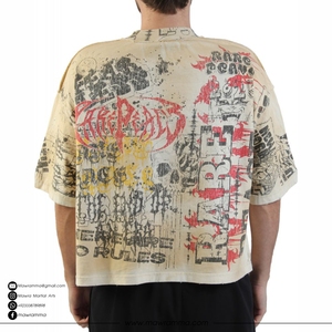 Camiseta de Algodón 100% de Alto Gramaje con Logotipo Personalizado, Impresión DTG, Corte Oversize Holgado, Estilo Urbano, Hombros Caídos, Unisex, Venta al por Mayor, Lisa - Product Image 5