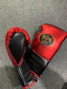 Top Selling No Boxing No Life Mexican <b>Red</b> Black Leather Boxing Gloves Lace-Up Training Sparring Gloves for Adults - Product Image 2